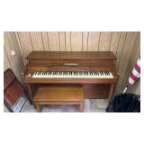 Vintage mid century modern wooden piano with