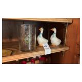 Vintage ceramic goose figurines and vintage