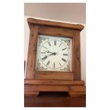 Rustic wooden mantel clock