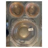 Vintage pink depression ribbed glass ï¿½ Mayfair ï¿½