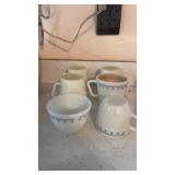 Vintage Pyrex snowflake garland D-handle coffee