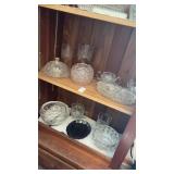 2 shelf lots of assorted glassware - glasses,