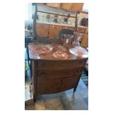 Antique wooden small buffet cabinet (no contents)