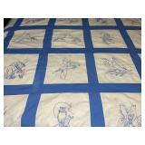 Vintage handmade embroidered quilt *Topper only
