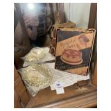 Vintage aluminum cake decorator set and ornate
