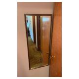 Wood framed glass mirror  46x20inch