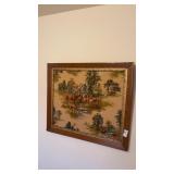 Vintage 1970s tranpunto 3D stuffed fabric art