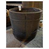 Antique wooden barrel/planter