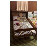Vintage Wooden bed frame for single and bed (no