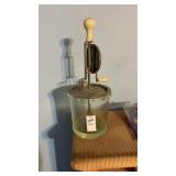 Vintage Hand Crank Egg Beater Jar/Mixing Jar