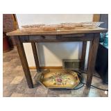 Vintage wooden table with drawer and cutting