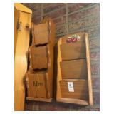 Vintage wooden wall mail organizers