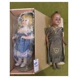 Kingstate porcelain doll and plastic Native