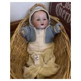 Vintage Germany Arranbee baby doll in basket