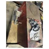 Red metal utility tank