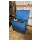 Heavy duty industrial blue steel storage box with