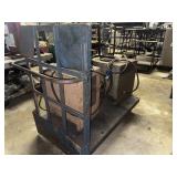 Blue metal industrial cart on wheels NO CONTENT