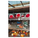 Contents of Shelf, Reflectors and assorted