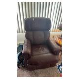 Brown Faux Leather Lounge Chair