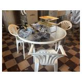 Glass Patio Table W 3 Chairs