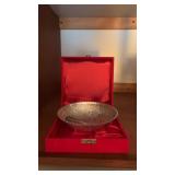Decorative German silver plated bowl and spoon
