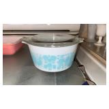 Pyrex Amish Butterprint Turquoise on White