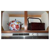 Sewing Box and Floral Pot