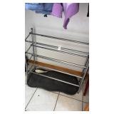 Metal shoe rack 31inch wide with lunchbox and