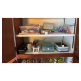2 shelf lots of scissors, markers, other school