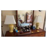 Pair of Yellow Table Lamps