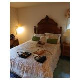 Victorian style carved Queen Beautyrest bed no
