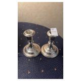Pair of Vintage Lunt Sterling Silver Weighted