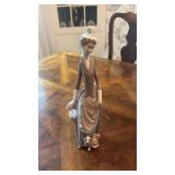 Vintage Lladro Woman with Dog & Umbrella Figurine