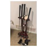 Lot of Practice Putters and Rack