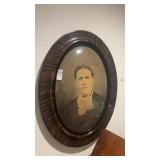 Antique Framed Oval Woman Picture