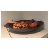 Wooden Faux Fruit Bowl
