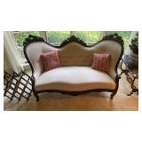 Antique Victorian walnut settee