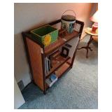 Vintage Rattan book shelf no contents 33' tall,