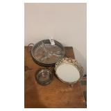 Vintage Silver Plated & Cut Glass Divided Serving