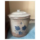 #3 Marked Stoneware Crock W Lid