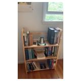 Wooden oak 3-tier book shelf (no contents)