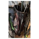 Black, red, and gray Oakley golf bag with