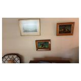 Vintage reverse glass equestrian plaques (2) and