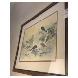 Bird themed signed framed wall art