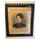 Vintage charcoal victorian lady framed wall art