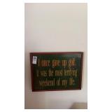 Wooden humorous golf decor