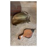 Vintage MCM hammered brass fireplace log holder