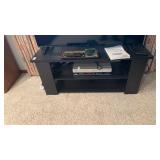 Black wooden TV stand  47x16inch (no contents)