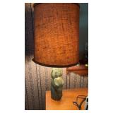 Mid century 1950s glazed ceramic antelope lamp