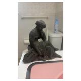 Antique Cast Spelter Metal Clock Topper Statue
